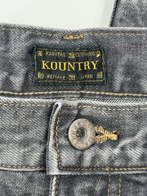 Kapital x-Ray Embroidered Straight Leg Denim Shorts، الصورة 4