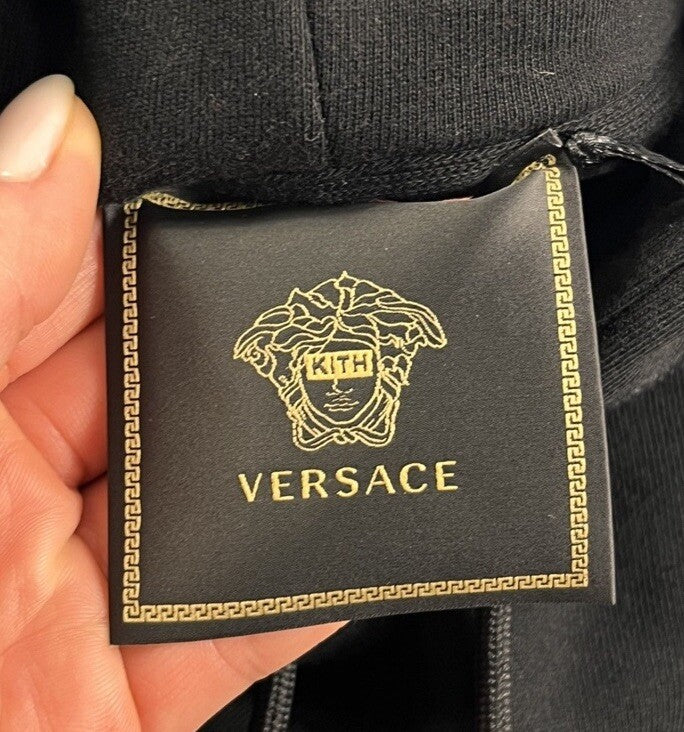 Versace x Kith Black Greek Key Logo Hoodie, photo 5
