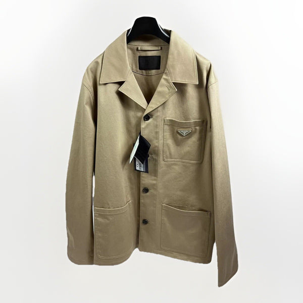 Prada Brown Beige Gabardine Work Jacket, photo 2