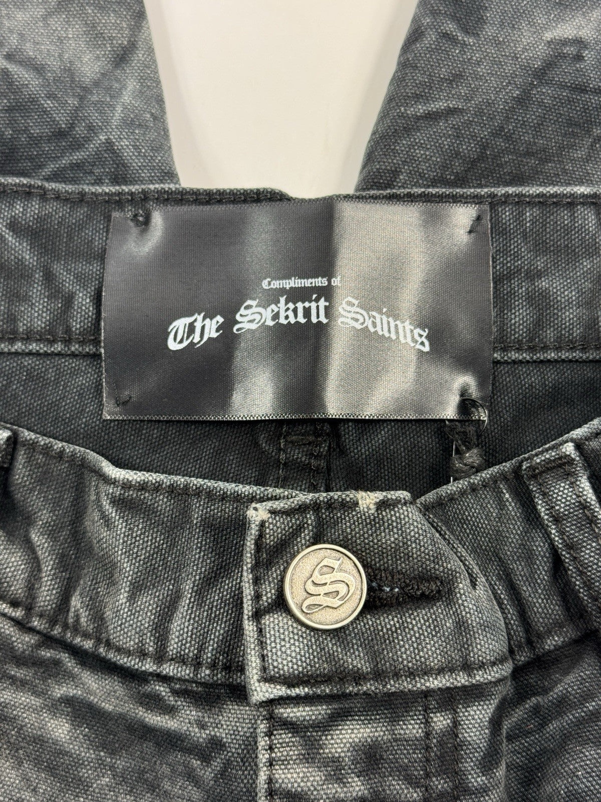 The Sekrit Saint Chopped Studded Distressed Denim Shorts, photo 6