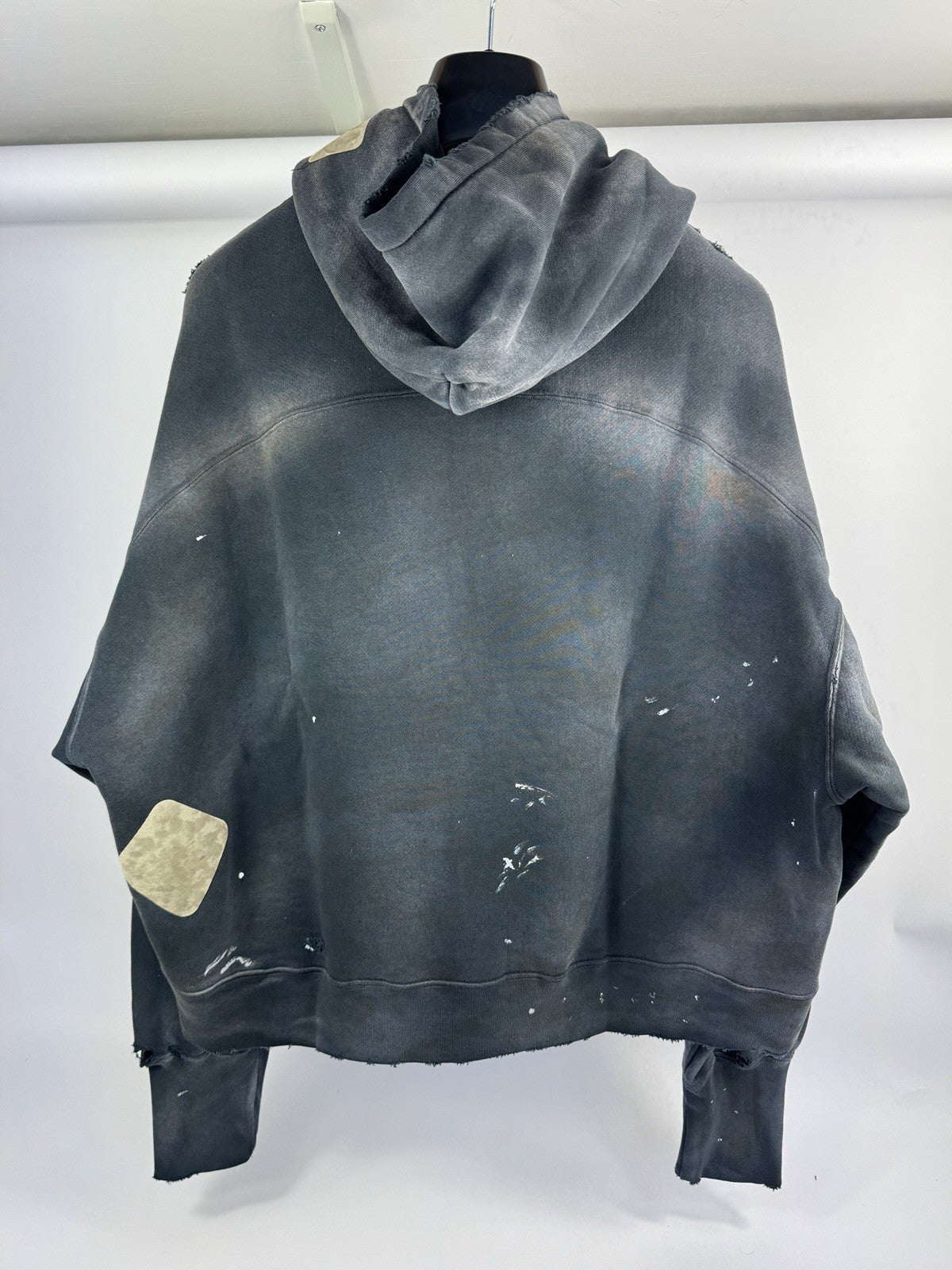 The Sekrit Saint Chopper Girl Paint-Splattered Distressed Hoodie, photo 4