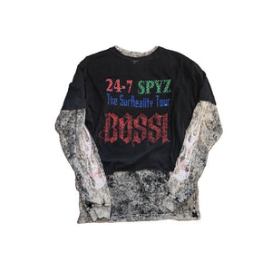 Bossi 1 of 1 Rhinestone Double Layered Skull 24-7 Spyz Vintage T-Shirt, photo 2