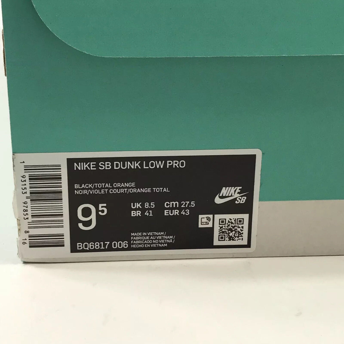 Nike SB Dunk Low Pro Halloween Sneakers Black/Total Orange, photo 9