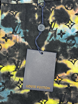 Louis Vuitton Printed Monogram Tie Dye Cargo Denim Trousers، الصورة 7