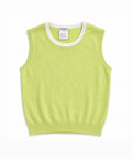 Chanel 1996 Lime Green Cashmere Knit Tank Top Sweater، الصورة 1