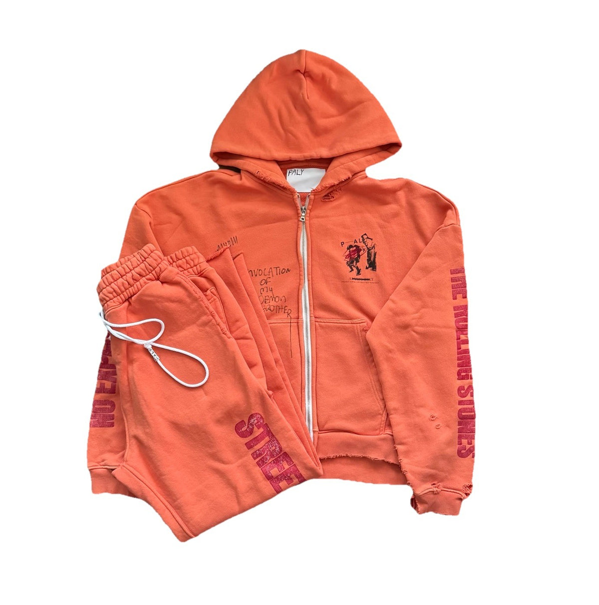 Paly Hollywood Rolling Stones Zip Hoodie And Sweatpants Set, photo 2