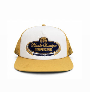 Rhude Trophy Series Embroidered Logo Yellow Trucker Cap（写真2）