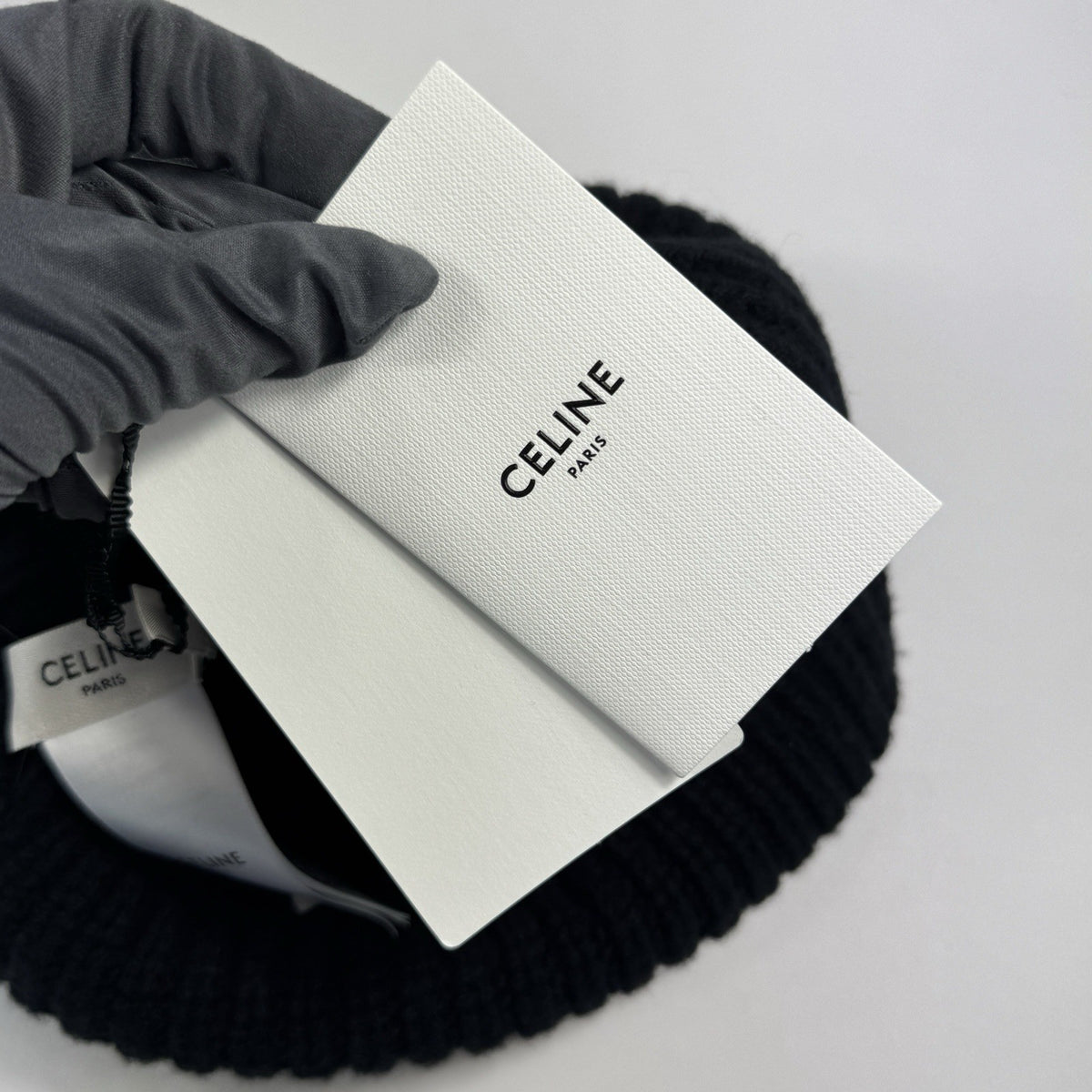 Celine Logo Knit Wool Beanie, photo 3