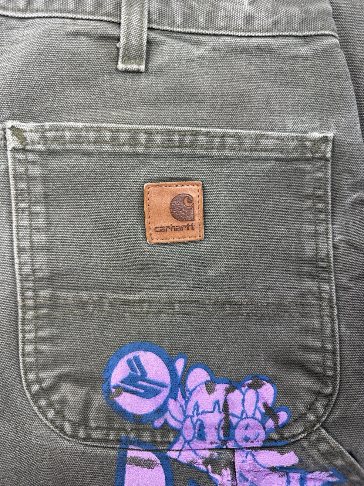 Born From Pain Sicko Flygirl Carhartt Olive Pink Purple Jeans, photo 8