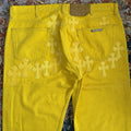 Chrome Hearts Yellow F&amp;F Cross Patch Silver Studs Vintage Jeans（写真3）