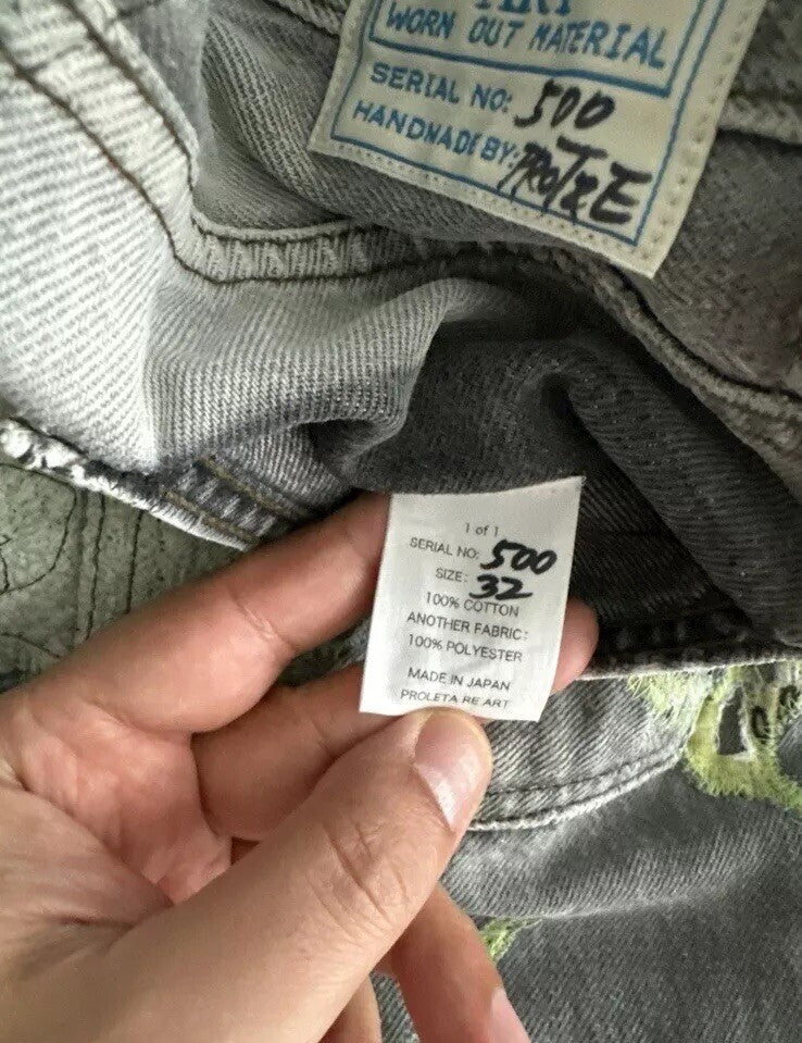 Proleta Re Art x Eri Meme Glitch Toon Pokemon Rydeen Handmade Jeans 1 of 1, photo 8