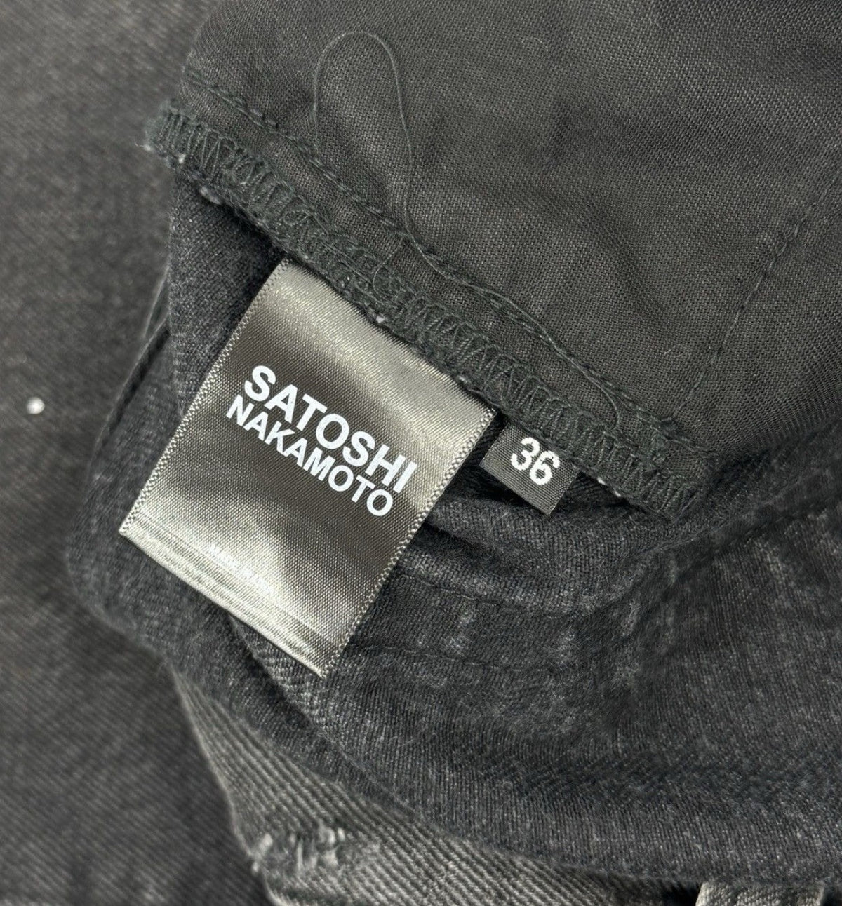 Satoshi Nakamoto Washed Black Baggy Moto Jeans, photo 5