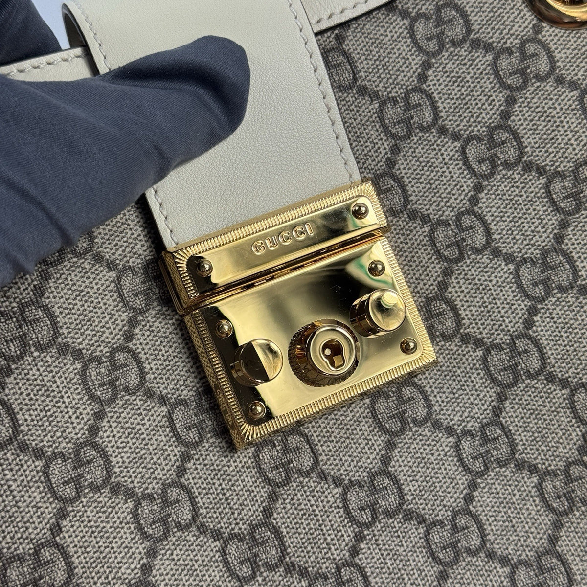 Gucci Padlock GG Supreme Medium Canvas Tote Bag With Gold Hardware, photo 7