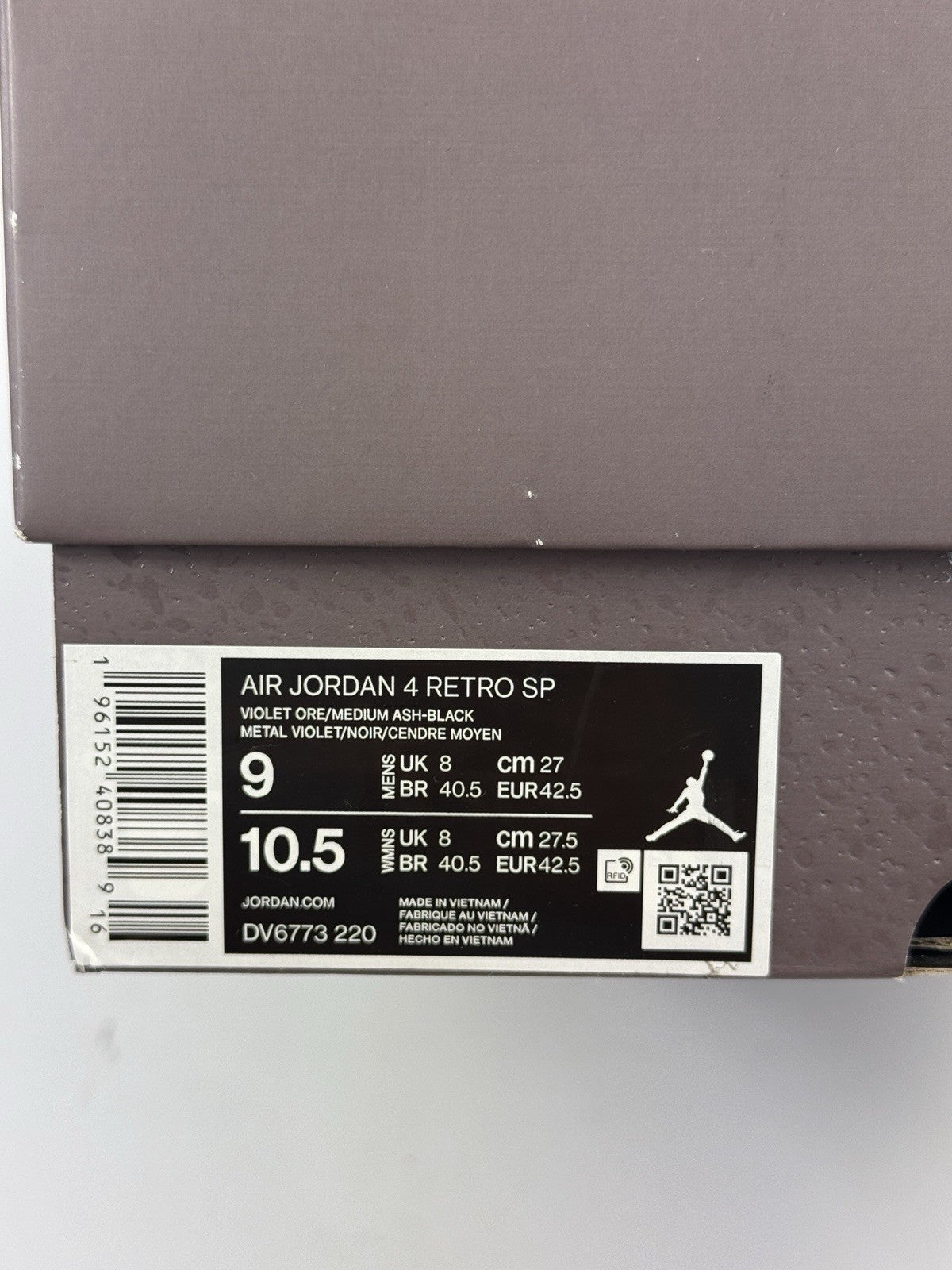 Air Jordan 4 Retro x A Ma Maniere SP Violet Ore Trainers, photo 15