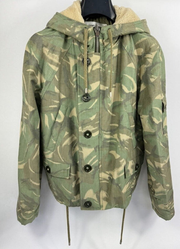 Saint Laurent Shearling Lined Camo Parka, photo 2
