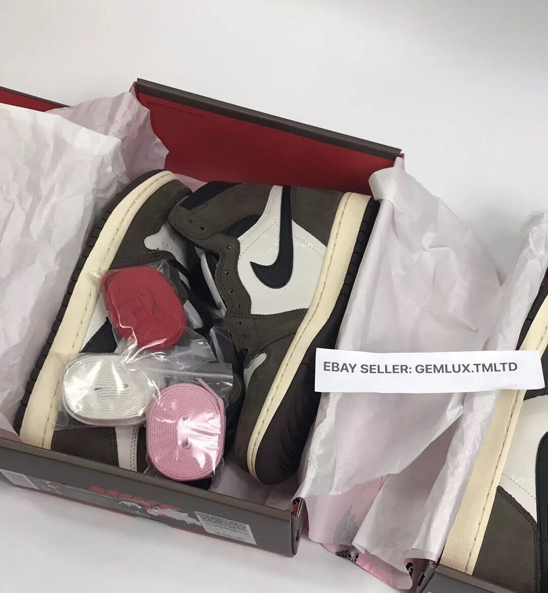 Nike Air Jordan 1 x Travis Scott Sail/mocha High-top Trainers, photo 10