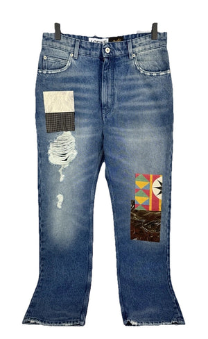 Loewe x Paula’s Ibiza Straight Leg Patchwork Denim Jeans، الصورة 1