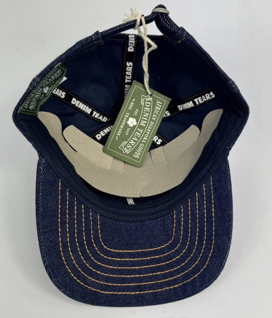 Denim Tears Washed Indigo Denim Cotton Bud Embroidered Adjustable Cap, photo 9