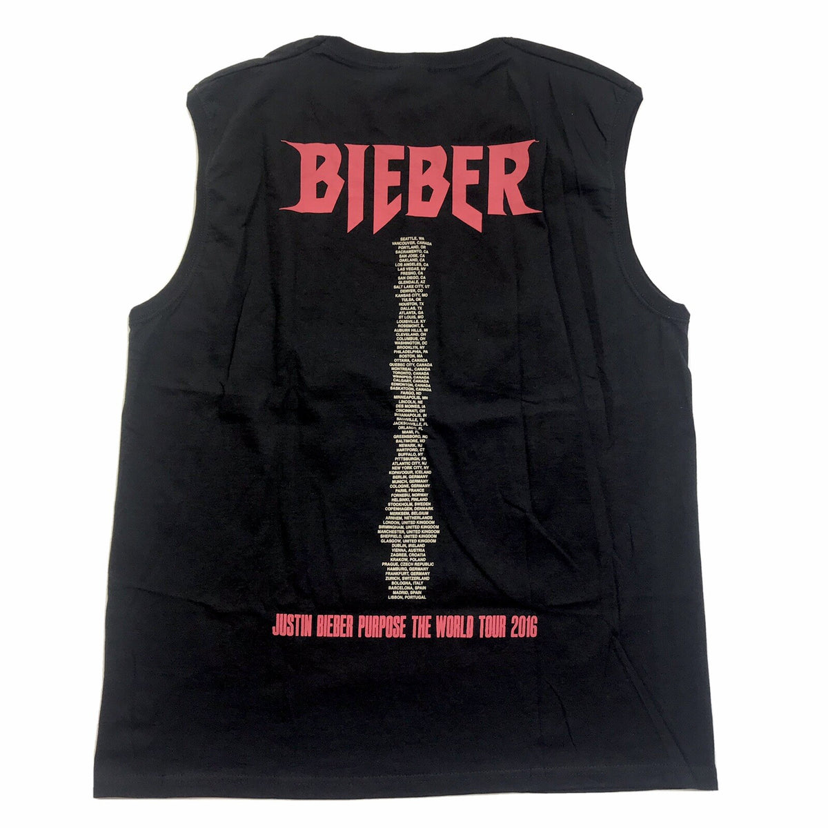 Justin Bieber Purpose Tour 2016 Staff Cut-Off T-Shirt, photo 1