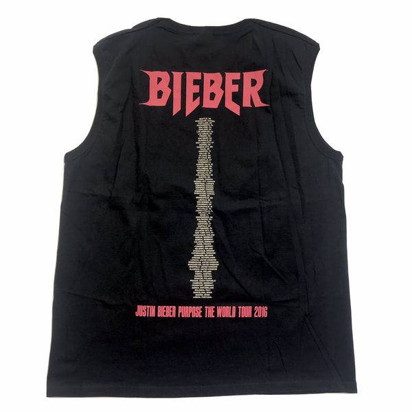 Justin Bieber Purpose Tour 2016 Staff Cut-Off T-Shirt, photo 1