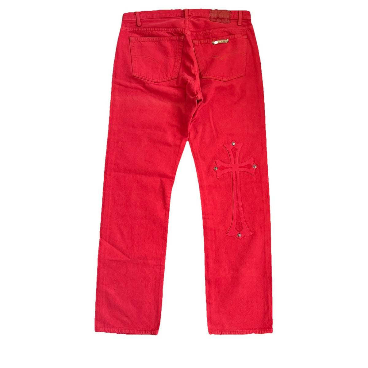 Chrome Hearts Leather Cross Patch Jeans, photo 2