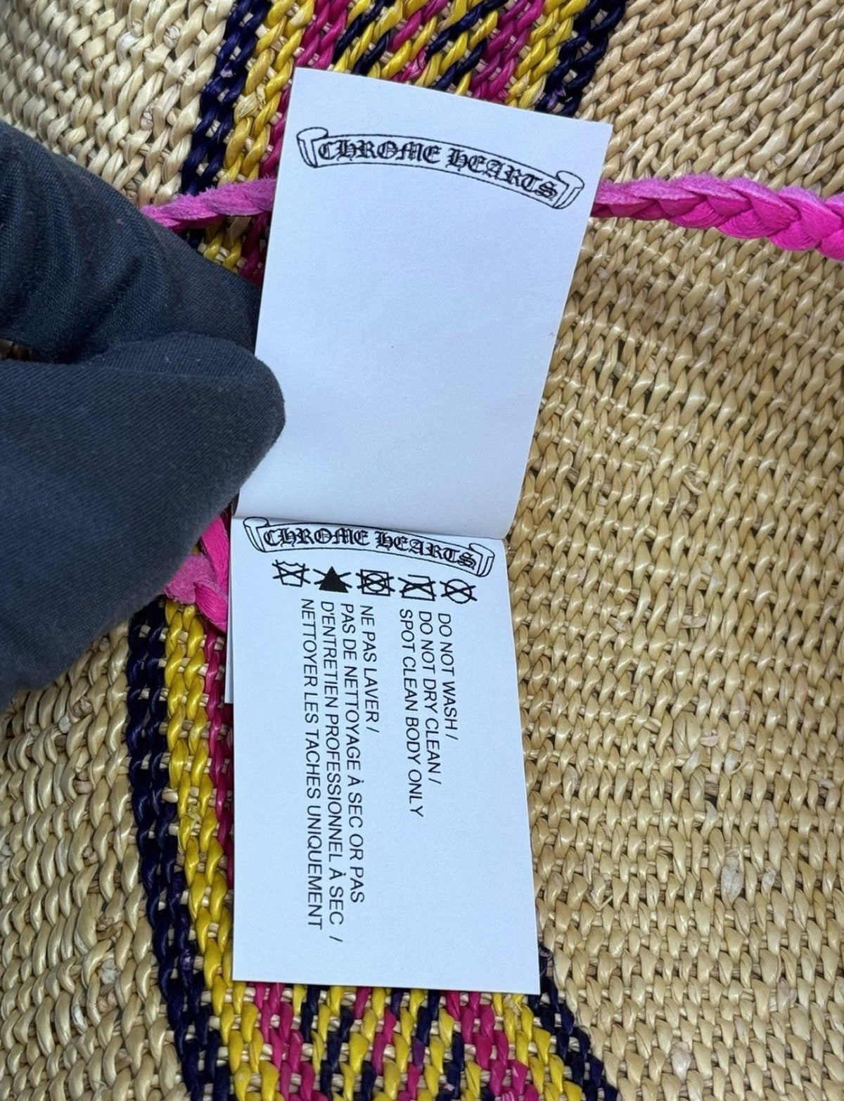 Chrome Hearts Pink Cross Patch Straw Hat, photo 11