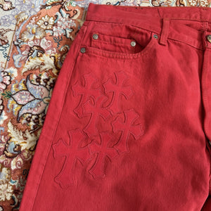 Chrome Hearts Leather Cross Patch Jeans, photo 4
