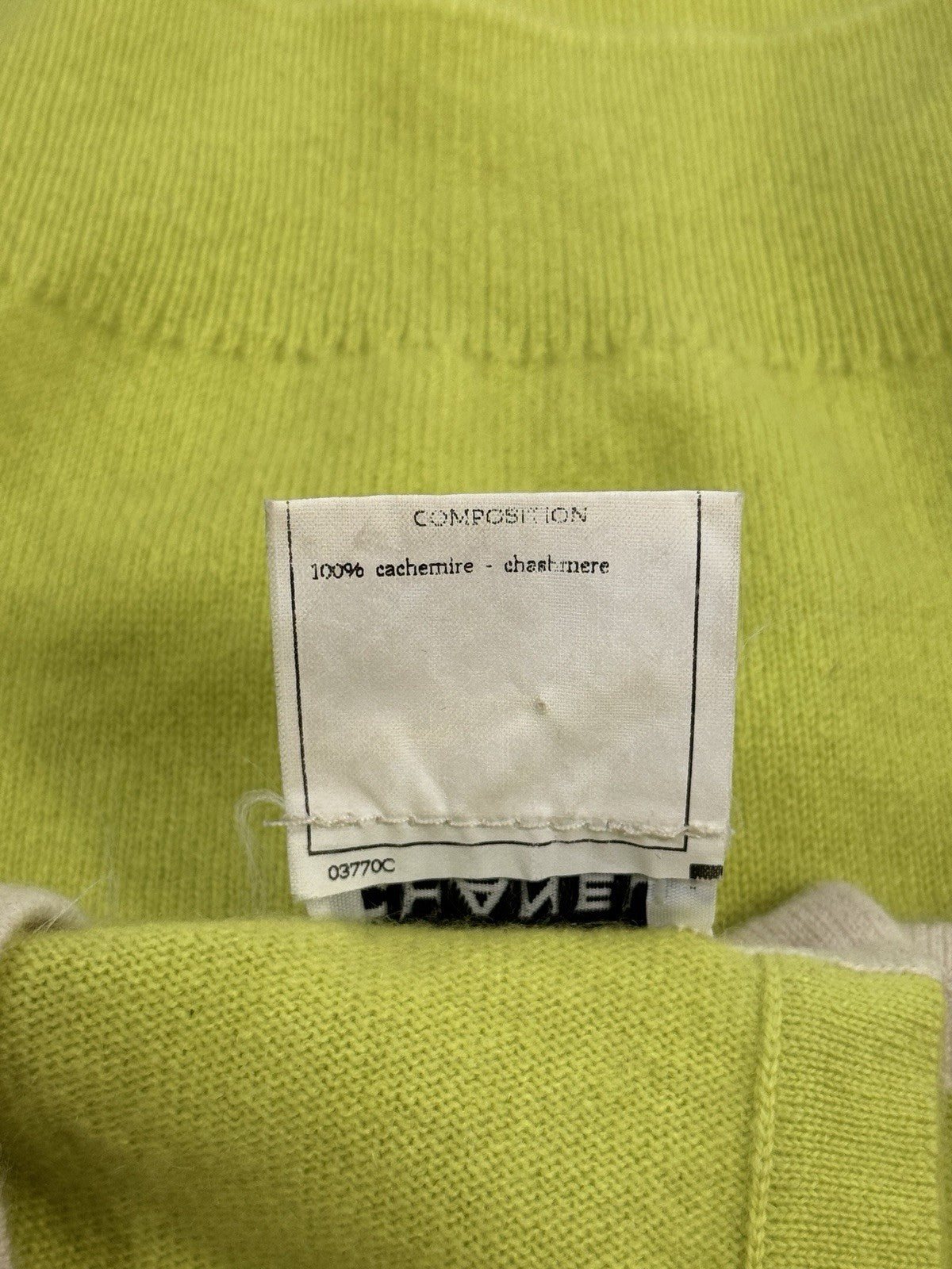 Chanel 1996 Lime Green Cashmere Knit Tank Top Sweater, photo 7