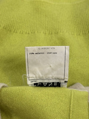 Chanel 1996 Lime Green Cashmere Knit Tank Top Sweater، الصورة 7