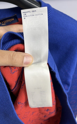 Louis Vuitton Monogram Electric Blue Gradient Crewneck Sweater، الصورة 10