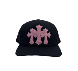 Chrome Hearts Triple Pink Cross Patch Trucker Cap, photo 1