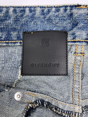 Givenchy by Matthew Williams Japanese Distressed Patch Straight-leg Jeans، الصورة 8