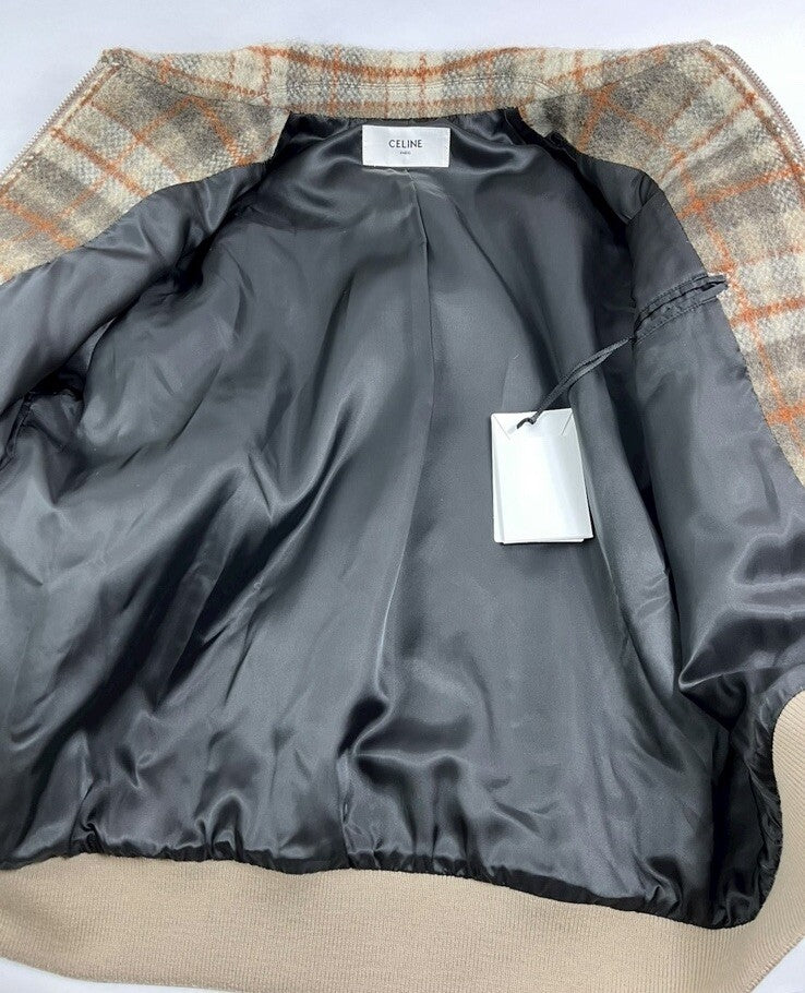 Celine x Hedi Slimate Logo Embroidered Checked Wool Jacket, photo 6
