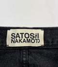 Satoshi Nakamoto Washed Black Baggy Moto Jeans، الصورة 7