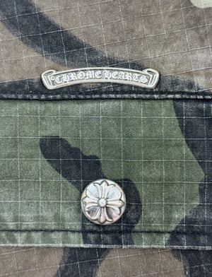 Chrome Hearts Camouflage Single Black Cross Silver Button Detailed Shorts, photo 4