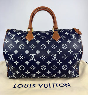 Louis Vuitton x Nigo Speedy P9 Bandoulière 50 Navy Blue Bag, photo 4