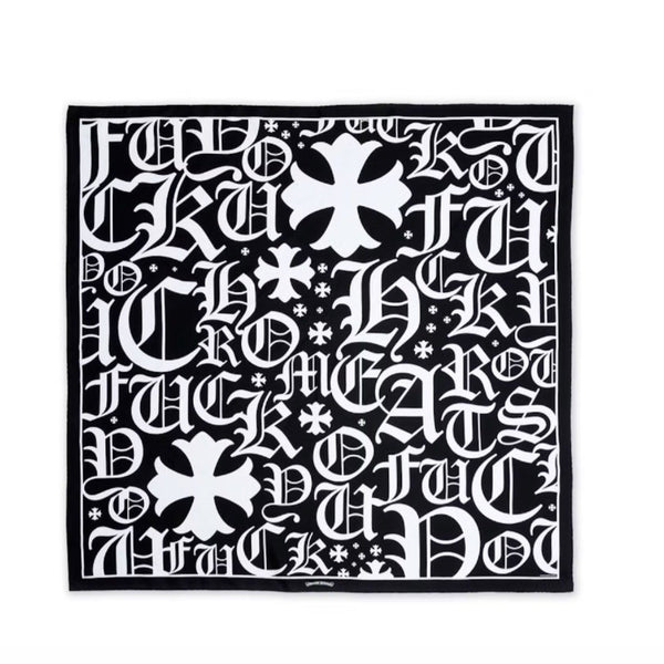 Chrome Hearts Logo Cross Print Silk Scarf 100 x 100cm, photo 1