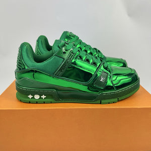 Louis Vuitton Argent Green Patent Trainers، الصورة 2