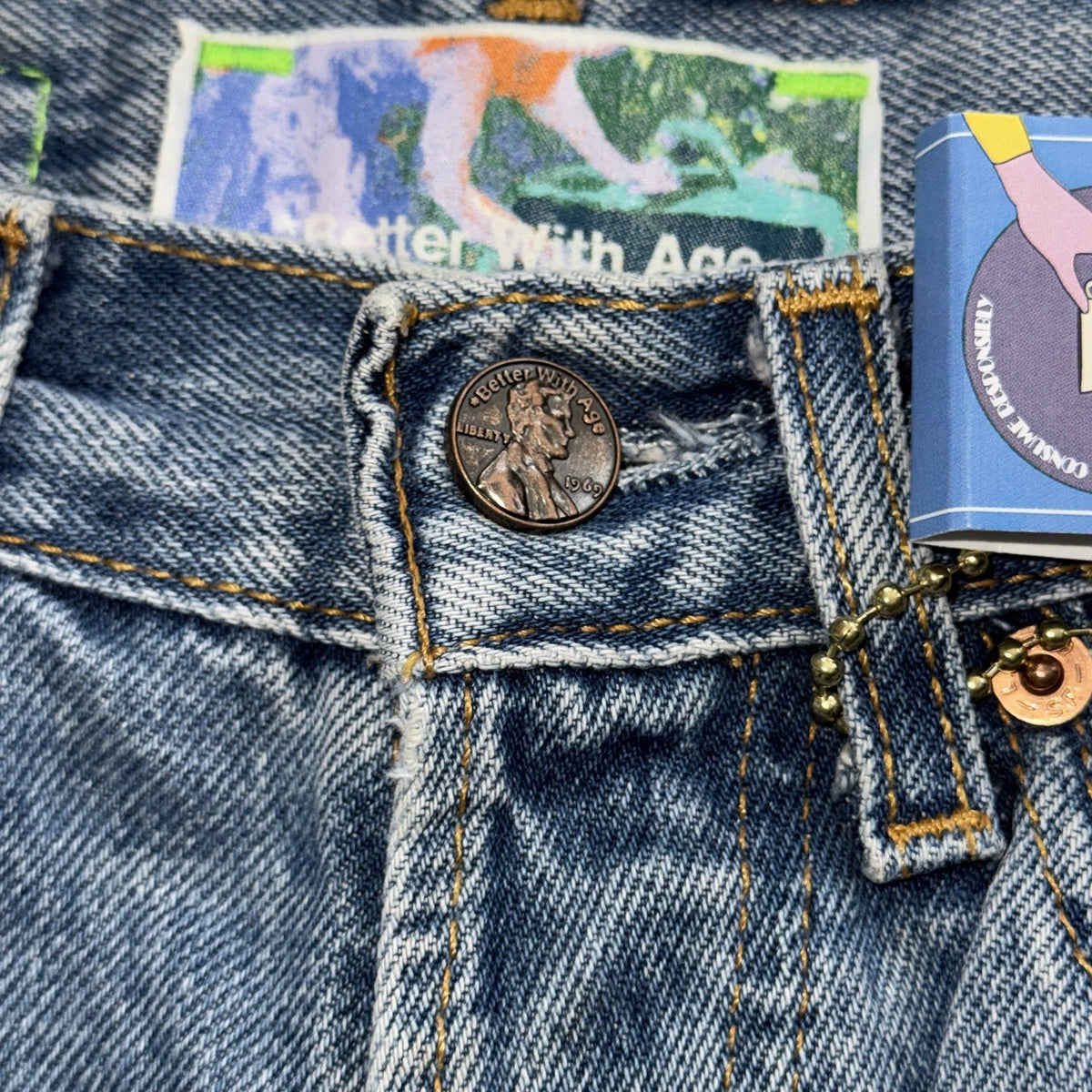 Better With Age Gentlemen’s Triple Wide Long Denim Shorts, photo 7