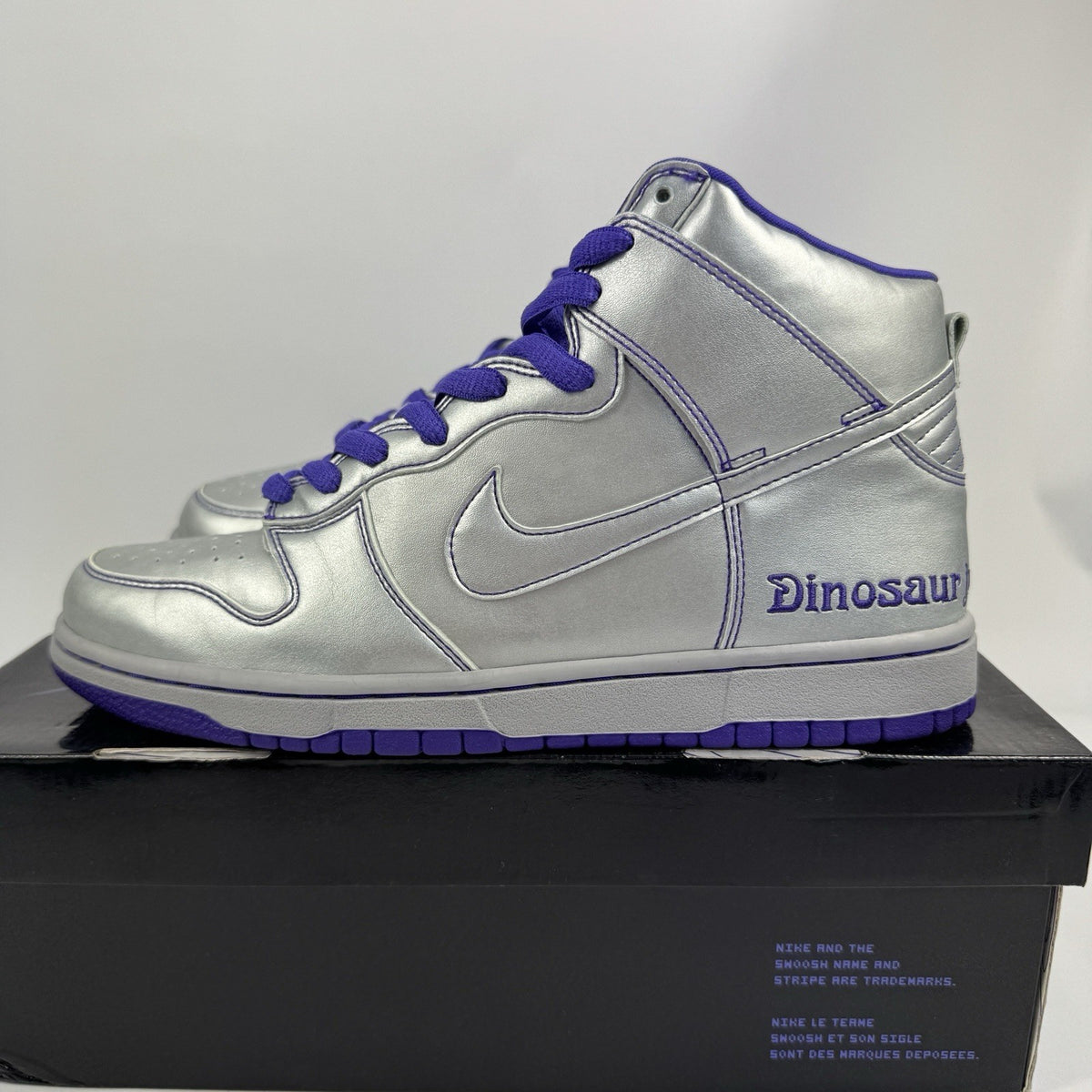 Nike Dunk High 2007 Dinosaur Dr. Silver Premium Sneakers, photo 4