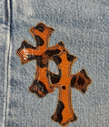 Chrome Hearts Leopard Cross Patch Denim Jeans، الصورة 3