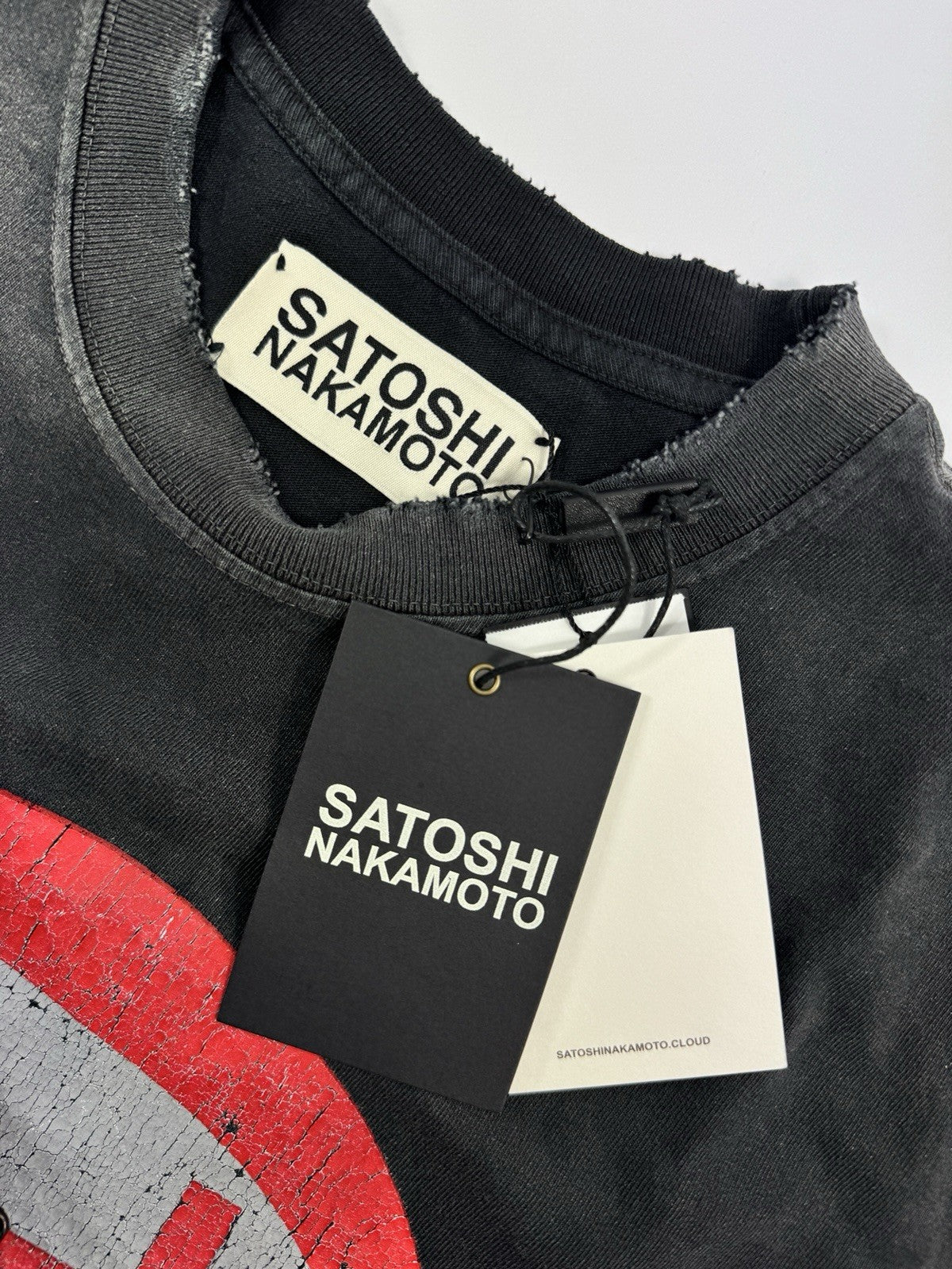 Satoshi Nakamoto Rhinestone Cracked Print Oversized T-Shirt, photo 5