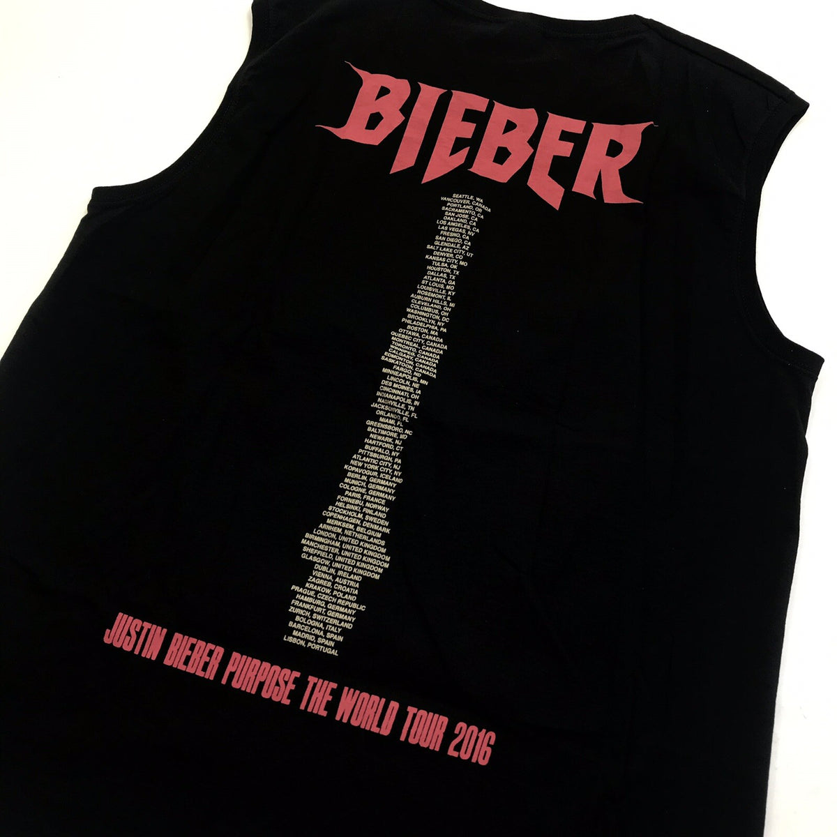 Justin Bieber Purpose Tour 2016 Staff Cut-Off T-Shirt, photo 3