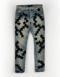 Amiri x Chemist Star Leather Appliquéd Blue Jeans, photo 2