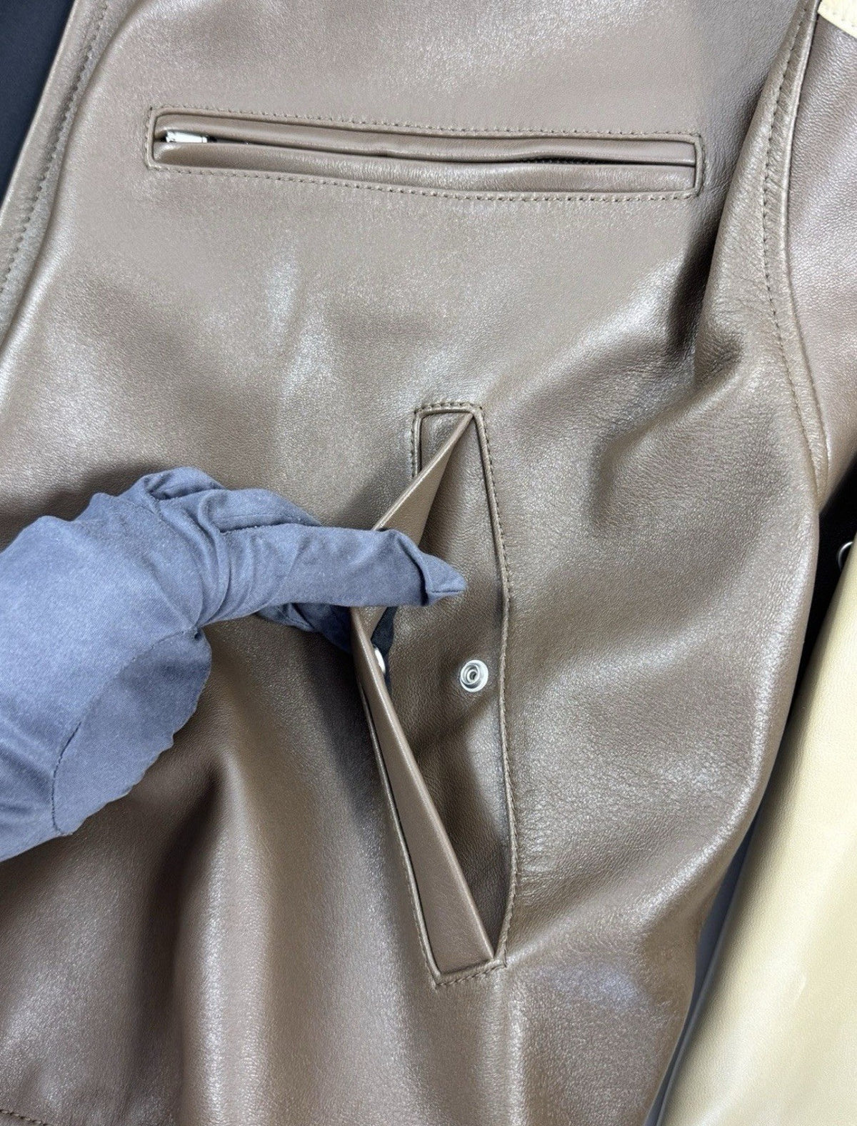 Bottega Veneta Soft Leather Jacket With Shearling Removable Collar, photo 11