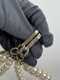 Simone Rocha Silver Tone Faux Pearl Bag Charm Strap, photo 5