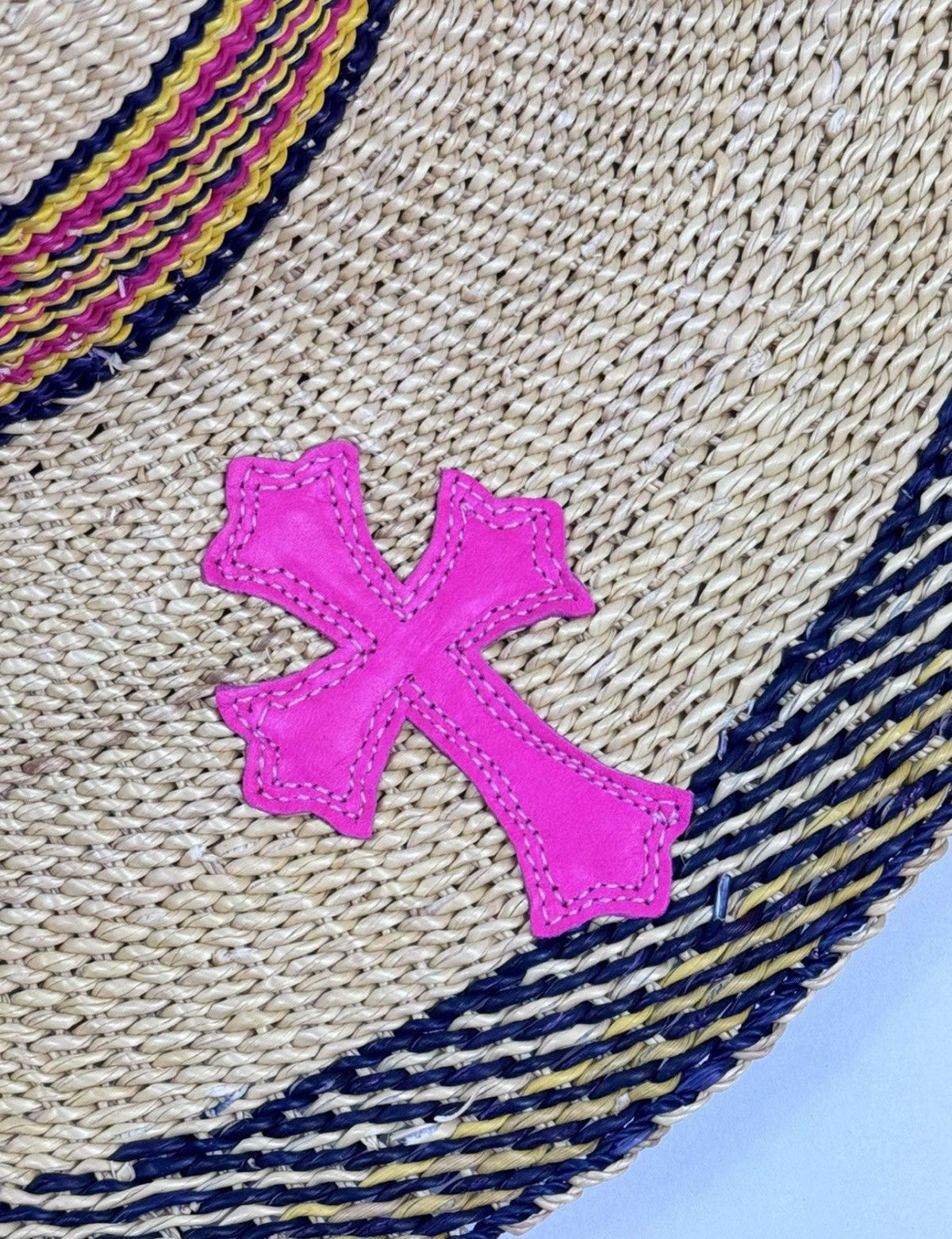 Chrome Hearts Pink Cross Patch Straw Hat, photo 7