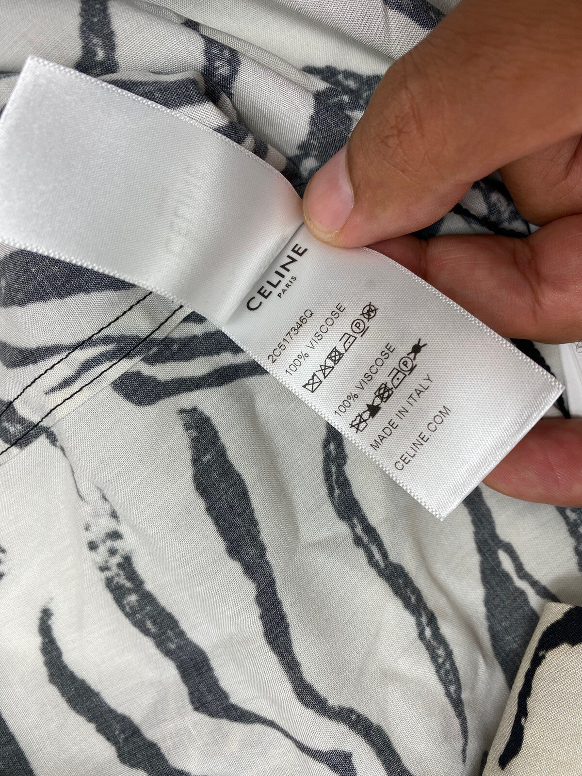 Celine Loose Hawaiian Shirt In Viscose With Zebra Print, photo 8