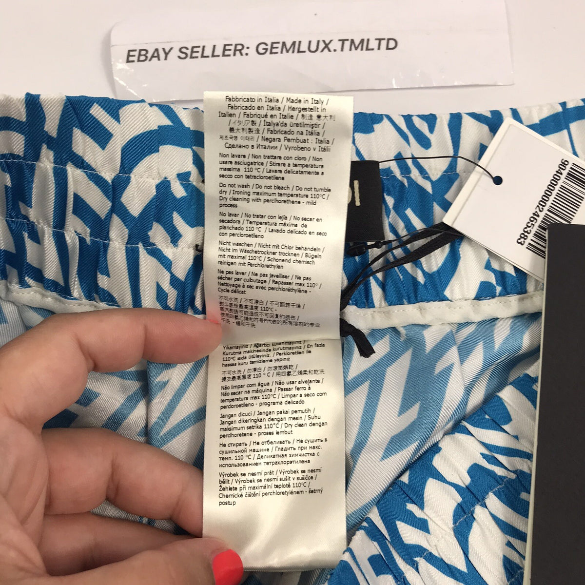 Fendi FF Vertigo Print Blue Bermuda Shorts, photo 9
