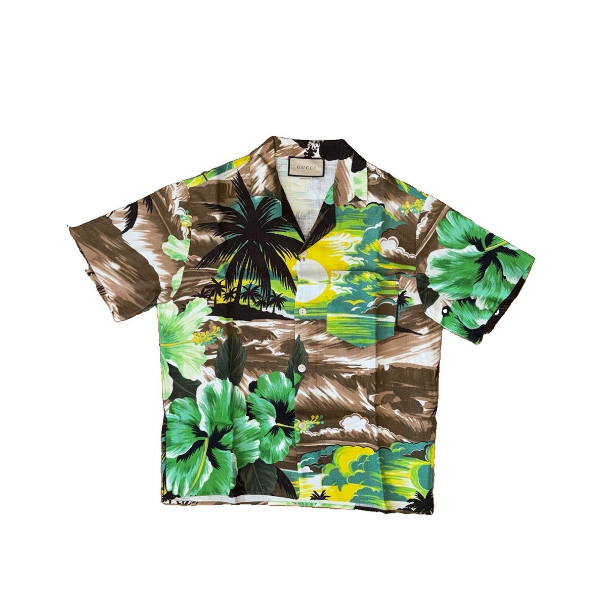 Gucci 2022 "Love Parade" Tropical Print Bowling Shirt, photo 1